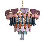 Люстра круглая с декором из разноцветных элементов в виде листьев Changing Seasons варинант исполнения - 10 | Loft Concept в Тюмени