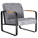 Кресло серый велюр с жесткими подлокотниками на полозьях Ashton варинант исполнения - 1 | Loft Concept в Тюмени