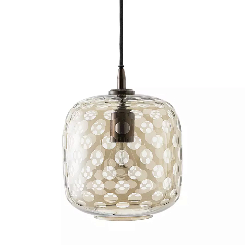 Подвесной светильник с плафоном из стекла с рельефным узором Glass lampshade with Relief Pattern Коричневый Подвесной светильник с плафоном из стекла с рельефным узором Glass lampshade with Relief Pattern Коричневый в Тюмени | Loft Concept