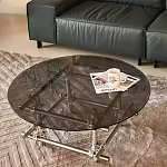 Дизайнерский журнальный стол с круглой столешницей на стальном основании Rivetyk варинант исполнения - 3 | Loft Concept в Тюмени