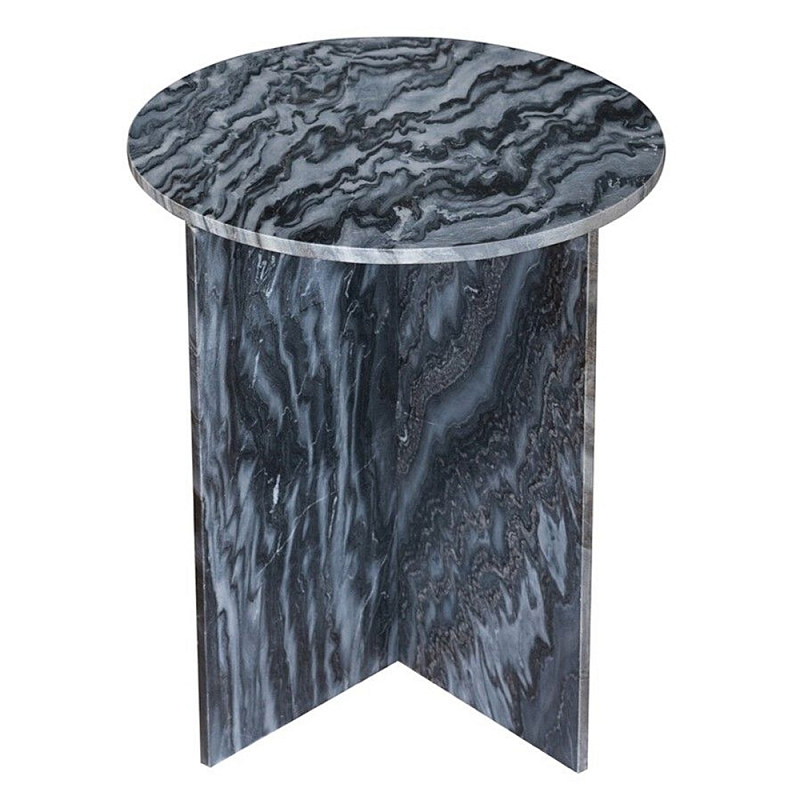 Столик кофейный с столешницей из черного мрамора Compact Black Marble Table Черный Мрамор Nero в Тюмени | Loft Concept 