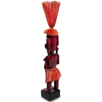 Деревянная декоративная статуэтка Asmat Red Straw Headdress Statuette Red варинант исполнения - 2 | Loft Concept в Тюмени
