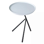 Столик приставной с круглой серой столешницей и черным основанием Round Stable Table варинант исполнения - 2 | Loft Concept в Тюмени