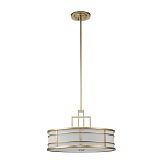 Подвесной светильник цвета латунь с белым матовым плафоном с геометрическим рисунком Feiss варинант исполнения - 2 | Loft Concept в Тюмени