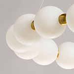 Люстра круглая с матовыми белыми шарами PEARLS Suspension варинант исполнения - 10 | Loft Concept в Тюмени