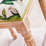 Банкетка из натурального бука золотистая с изображением птиц и цветов Blooming Bird варинант исполнения - 4 | Loft Concept в Тюмени