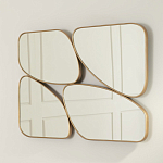 Зеркало в ассиметричной раме золотистого цвета Chaotic варинант исполнения - 3 | Loft Concept в Тюмени