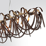 Люстра подвесная линейная с переплетенными металлическими лентами и цепочками Atlantis Chain варинант исполнения - 5 | Loft Concept в Тюмени