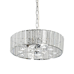Люстра круглая на цепи цвета хром с прозрачными рельефными хрустальными пластинами Textured Glass Chandelier варинант исполнения - 1 | Loft Concept в Тюмени