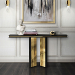 Консоль чёрная с позолоченной центральной частью Beyond Console варинант исполнения - 4 | Loft Concept в Тюмени