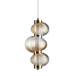 Подвесной светильник с 3-мя рифлеными стеклянными шарами Marcelh Light варинант исполнения - 1 | Loft Concept в Тюмени