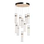 Люстра каскадная с прозрачными цилиндрическими плафонами Jenae Glass Tube Lighting варинант исполнения - 2 | Loft Concept в Тюмени