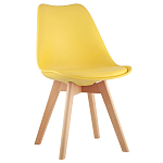 Стул с основой из пластика и мягким сиденьем Arvika Yellow варинант исполнения - 1 | Loft Concept в Тюмени