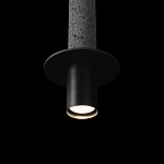 Подвесной светильник с узким цилиндрическим плафоном и черным металлическим декором Concrete Pipe варинант исполнения - 7 | Loft Concept в Тюмени