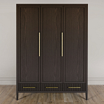 Большой Шкаф Primo Темный орех с 3 дверьми и 3 выдвижными ящиками варинант исполнения - 1 | Loft Concept в Тюмени