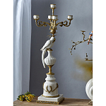 Подсвечник белый Попугай из фарфора с бронзовыми элементами Eden Garden варинант исполнения - 4 | Loft Concept в Тюмени