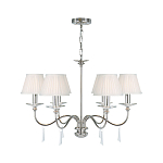 Люстра цвета никель с прозрачными стеклянными подвесками в форме капель Elstead Lighting варинант исполнения - 2 | Loft Concept в Тюмени