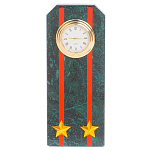 Часы погон ВС подарочные настольные из натурального камня Змеевик Military Clock варинант исполнения - 13 | Loft Concept в Тюмени