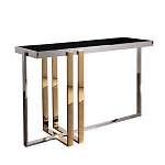 Консоль в современном стиле с черной стекляной столешницей Console with Black Glass варинант исполнения - 1 | Loft Concept в Тюмени