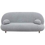 Двухместный диван с мягкой обивкой из ткани серый на деревянных ножках Michael Sofa Grey варинант исполнения - 1 | Loft Concept в Тюмени