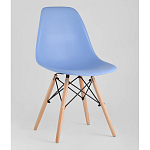 Пластиковый стул на ножках из массива бука Eames Blue варинант исполнения - 1 | Loft Concept в Тюмени