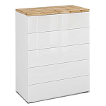 Комод с белым глянцевым фасадом с 5-ю ящиками Grace of Furniture  варинант исполнения - 1 | Loft Concept в Тюмени