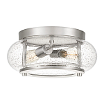 Потолочный светильник цвета никель с плафоном из прозрачного фактурного стекла Quoizel варинант исполнения - 1 | Loft Concept в Тюмени