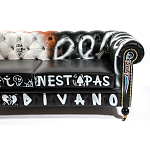 Диван Честерфильд граффити graffiti Orange Sofa натуральная кожа варинант исполнения - 9 | Loft Concept в Тюмени