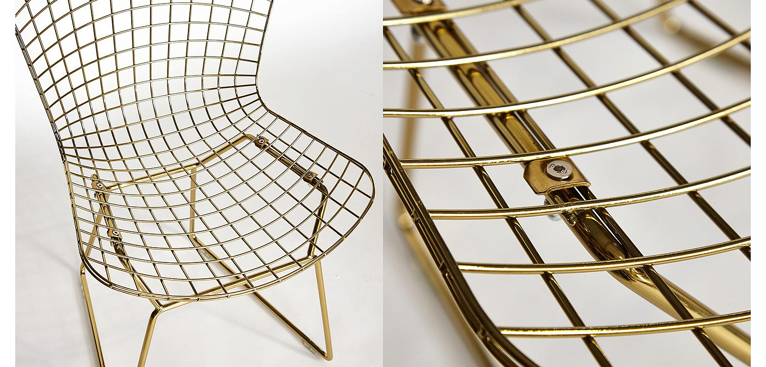 Стул Bertoia Side Chair gold - Loft-Concept в Тюмени