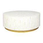 Стол журнальный Белый RADIAL BONE INLAY COFFEE TABLE NATURAL варинант исполнения - 1 | Loft Concept в Тюмени