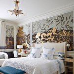 Обои ручная роспись в стиле Арт-деко Rateau Colourway SC-243 on Deep Rich Gold gilded paper варинант исполнения - 1 | Loft Concept в Тюмени