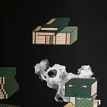 Обои ручная роспись The Art of Learning and Steps for the Flowers by Teo Yang Original colourway on Pitch dyed silk варинант исполнения - 3 | Loft Concept в Тюмени