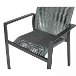 Стул темно-серый с высокой плетеной спинкой и сиденьем Braided Strength варинант исполнения - 7 | Loft Concept в Тюмени