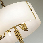 Люстра на штанге с белым круглым плафоном на бронзовом основании с вертикальным декором из металлических трубок Sohne варинант исполнения - 4 | Loft Concept в Тюмени