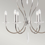 Люстра цвета никель с 6-ю лампами и стеклянными подвесками Elstead Lighting варинант исполнения - 5 | Loft Concept в Тюмени