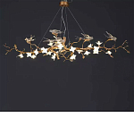 Люстра в виде золотой ветки с цветами и птичками Marvelous Garden варинант исполнения - 7 | Loft Concept в Тюмени
