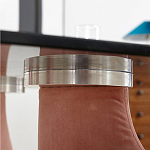 Обеденный стол со стеклянной столешницей и розовыми ножками с тканевой обивкой Wrigley варинант исполнения - 3 | Loft Concept в Тюмени