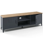 ТВ-тумба из металла и столешницей из массива дуба Metal Wood TV-Stand варинант исполнения - 3 | Loft Concept в Тюмени