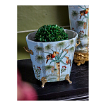 Кашпо из голубого фарфора с бронзовыми элементами Blue Garden варинант исполнения - 4 | Loft Concept в Тюмени