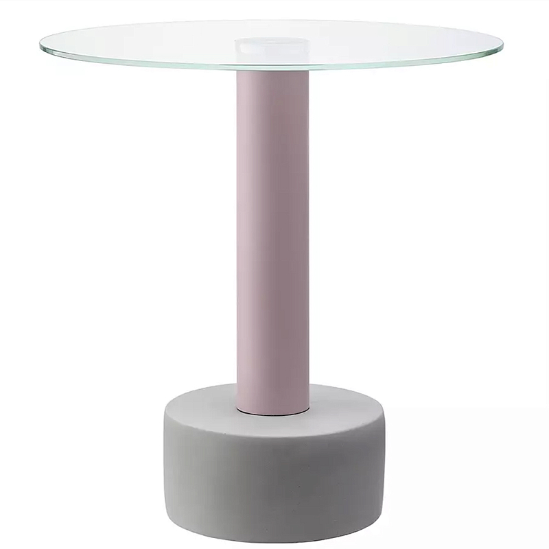 Кофейный столик с круглой прозрачной столешницей на розовом основании Round Table Розовый Синий Прозрачный Кофейный столик с круглой прозрачной столешницей на розовом основании Round Table Розовый Синий Прозрачный в Тюмени | Loft Concept