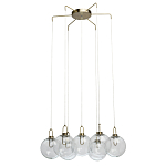 Люстра с 7-ю плафонами из прозрачного стекла в форме шара Orb Cascade  варинант исполнения - 4 | Loft Concept в Тюмени