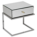 Тумбочка зеркальная с ящиком Mirror Chrome Cabinet варинант исполнения - 1 | Loft Concept в Тюмени