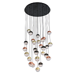 Люстра каскадная с черным круглым основанием 27 подвесов Celestial Waltz варинант исполнения - 1 | Loft Concept в Тюмени