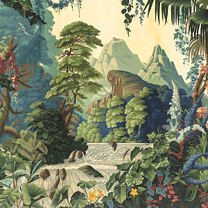 Обои ручная роспись L'Eden Jewel colourway on gilded paper