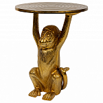 Столик с подстольем в виде обезьянки Bombay Gold варинант исполнения - 1 | Loft Concept в Тюмени