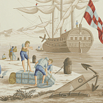 Обои ручная роспись Views of Italy Azure on Sepia варинант исполнения - 1 | Loft Concept в Тюмени