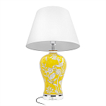 Настольная лампа желтая с изображением белых птиц Flight Among Acacia варинант исполнения - 3 | Loft Concept в Тюмени