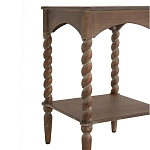 Приставной столик деревянный с резными ножками и нижней полкой Vintage Side Table Brown Wood варинант исполнения - 1 | Loft Concept в Тюмени