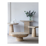 Столик кофейный кремового цвета с овальной столешницей и круглым основанием Cream Dalmen Table варинант исполнения - 8 | Loft Concept в Тюмени