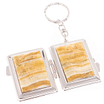 Зеркало брелок складное двухстороннее из натурального камня Оникс Silver Stone Mirrors варинант исполнения - 2 | Loft Concept в Тюмени